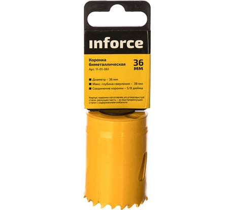 Коронка биметаллическая (36 мм; 38 мм) Inforce 11-01-061