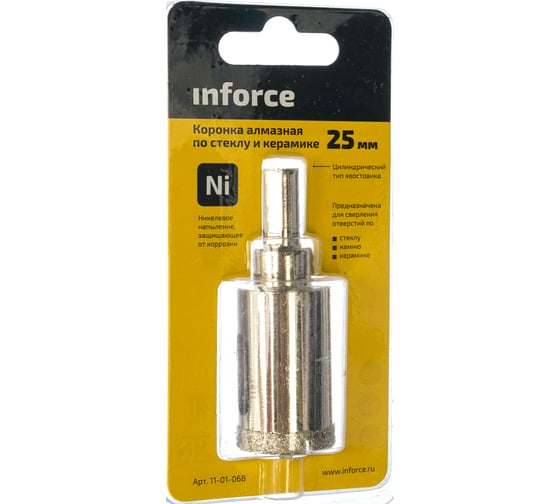 Коронка алмазная по стеклу и керамике (25 мм; 30 мм) Inforce 11-01-068