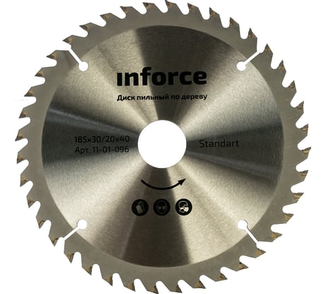 Диск пильный по дереву (185х30/20 мм; 40 зубьев) Inforce 11-01-096