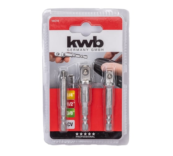 Набор адаптеров 1/4" (3 шт.) KWB 105310