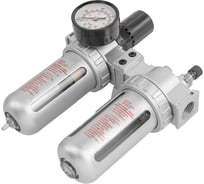 Блок подготовки воздуха 3/8" фильтр-регулятор + лубрикатор 10Мк, 1000 л/мин Forcekraft  FK-AFRL803(54407)