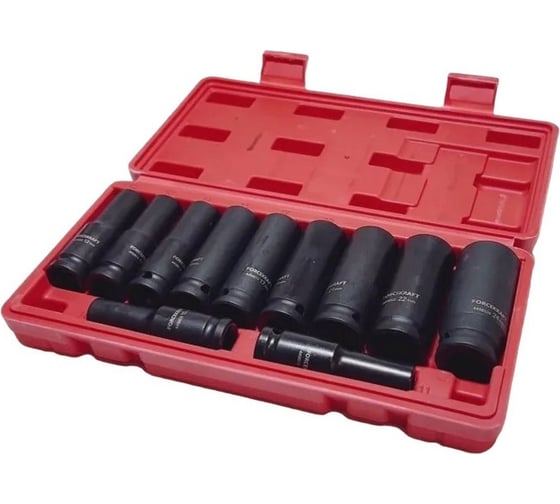 Набор головок 6-гранных ударных, глубоких 11 предметов, 1/2'' Forcekraft FK-4117-5MPB(52545)