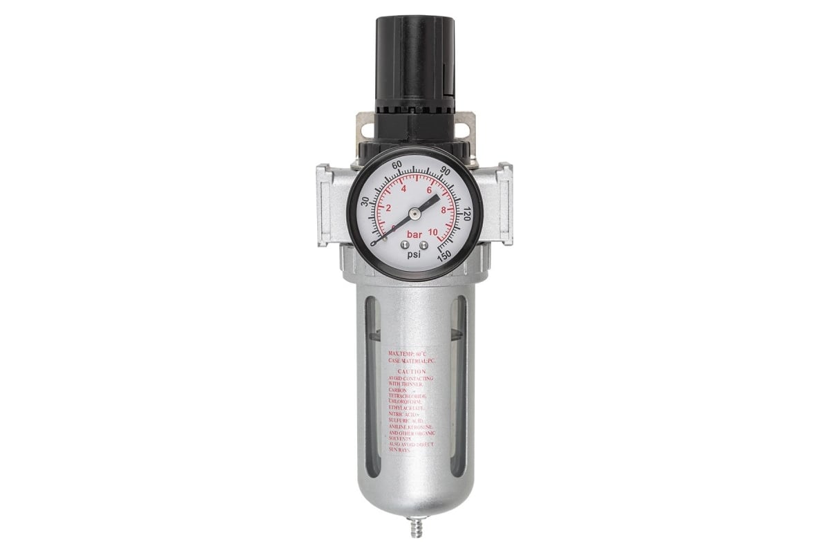 Фильтр-регулятор с индикатором давления Forcekraft для пневмосистем 1/2 ...