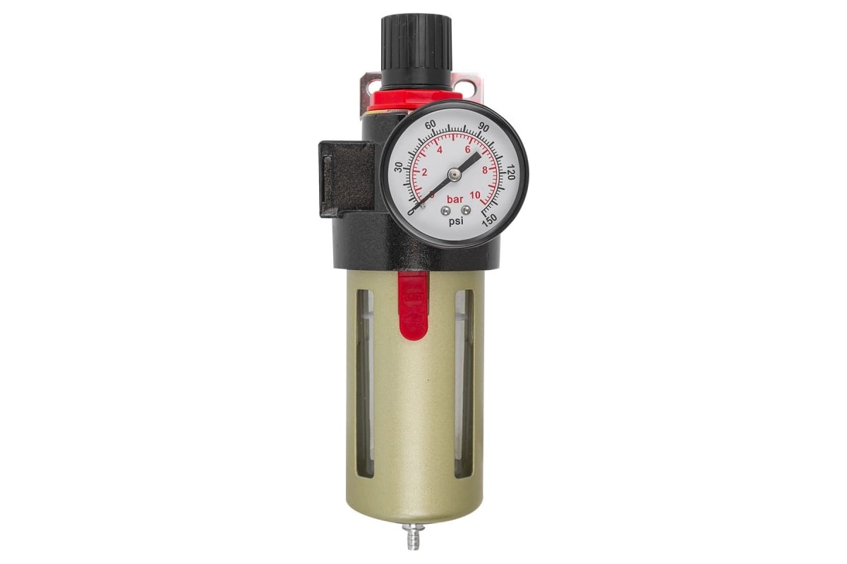 Фильтр-регулятор с индикатором давления Forcekraft для пневмосистем 3/8 ...
