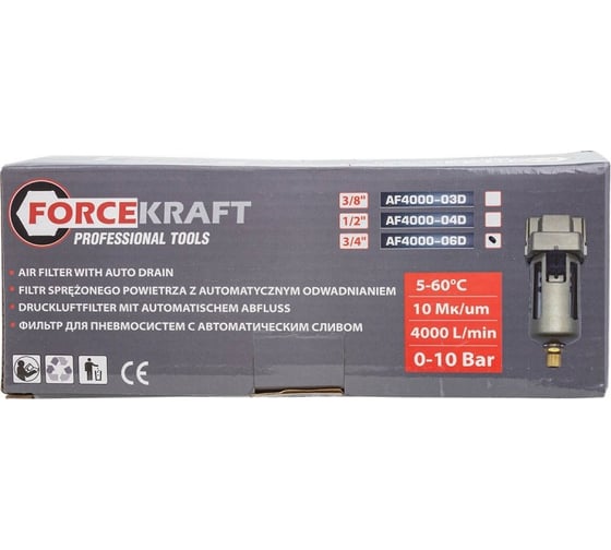 Воздушный фильтр Forcekraft для пневмосистем 3/4" FK-AF4000-06D(54400)