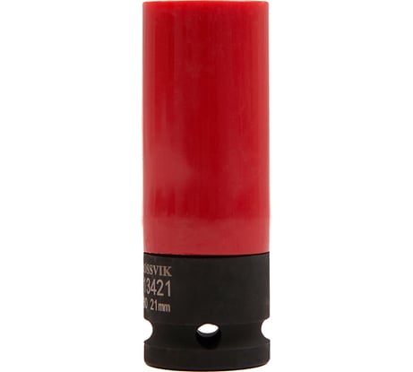 Головка торцевая ударная, тонкостенная, глубокая 21 мм, 1/2" DR с цветной втулкой Rossvik ST13421