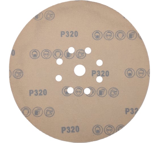 Круг шлифовальный GOLD 225 мм, P320, на липучке, 1 шт, 9 отверстий PADU GOLD-D225-P320-9-1