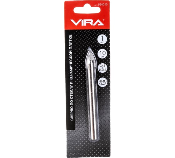 Сверло для стекла и керамической плитки (10х90 мм) Vira 554010
