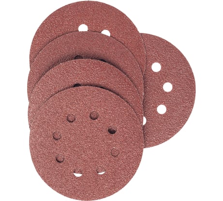 Круги абразивные на ворсовой основе под липучку (5 шт; 125 мм; P60; 8 отв) Vira 558005
