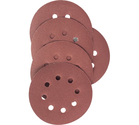 Круги абразивные на ворсовой основе под липучку (5 шт; 125 мм; P120; 8 отв) Vira 558008