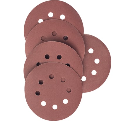 Круги абразивные на ворсовой основе под липучку (5 шт; 125 мм; P180; 8 отв) Vira 558010