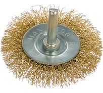 Щетка радиальная плоская, латунированная витая проволока, мягкая, 63 мм для дрели Vira 570063