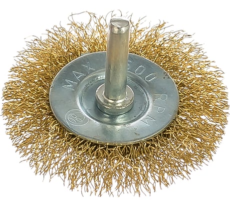 Щетка радиальная плоская, латунированная витая проволока, мягкая, 63 мм для дрели Vira 570063