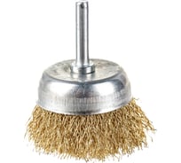 Щетка корщетка для дрели VIRA чашка с хвостовиком латунированная 50 мм 572051