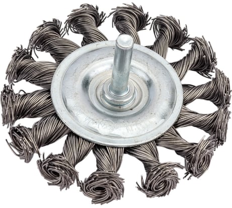 Щетка плоская, крученая металлическая проволока 75 мм для дрели 571075