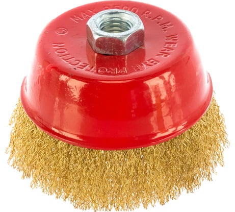 Щетка чашка, латунированная витая проволока, мягкая (100 мм; М14) для УШМ Vira 576200