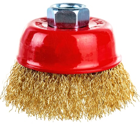 Щетка чашка, латунированная витая проволока, мягкая (65 мм; М14) для УШМ Vira 576165
