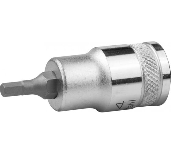 Торцовая бита-головка KRAFTOOL INDUSTRIE QUALITAT HEX4, S2, сатинированная, 1/2" 27908-04_z01 1