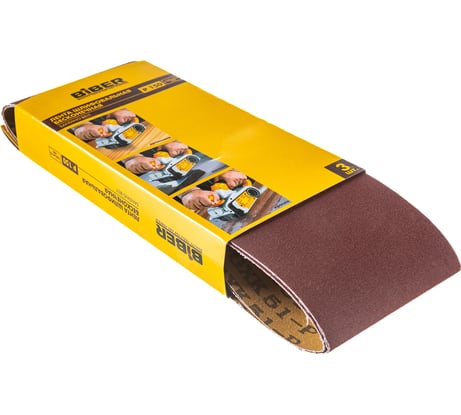 Лента бесконечная (3 шт; 100x610 мм; P150) для ленточных шлифовальных машин Biber 70376 тов-173665