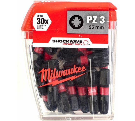 Насадка Milwaukee SHOCKWAVE (PZ3, 25 мм, 25 шт.) 4932430869 1