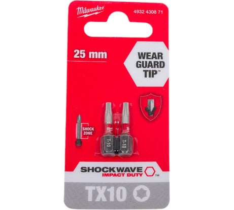 Насадка SHOCKWAVE (TX10, 25 мм, 2 шт.) Milwaukee 4932430871