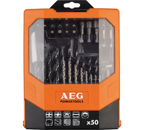 Набор сверл и бит (50 шт) AEG 4932430411