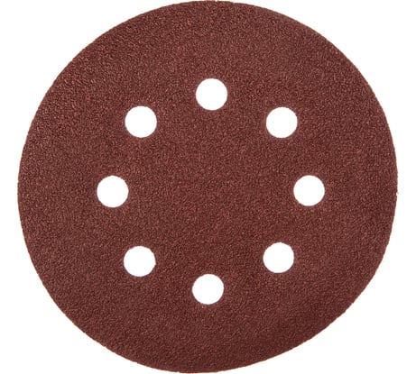 Круг абразивный с перфорацией (5 шт; 125 мм; Р80; Velcro; 8 отв) Biber 70683 тов-165723