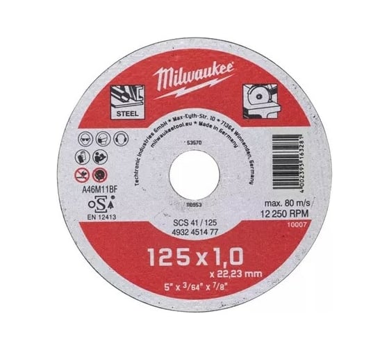 Отрезной диск 125х22.2х1 мм Milwaukee 4932451477 1