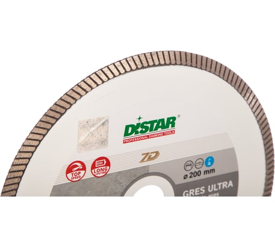 Диск алмазный сплошной по керамике Gres Ultra (200х1.6х25.4 мм) DiStar 11120159015