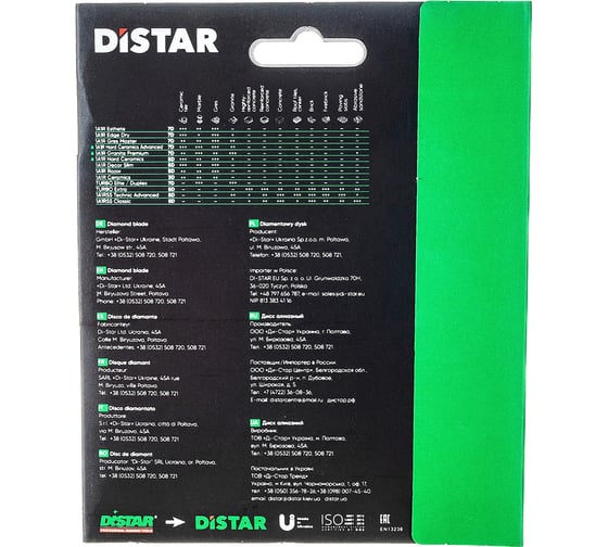 Диск алмазный сплошной по керамике Multigres (125х1.6х22.2 мм) для УШМ DiStar 11115494010