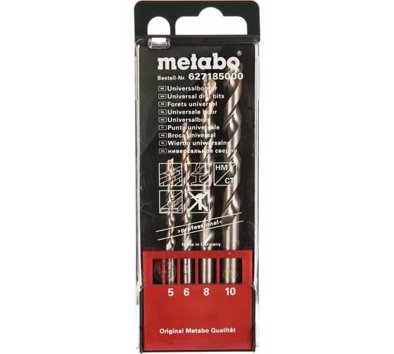 Набор 4 сверл (безударные, универсальные, 5-10 мм) Metabo 627185000