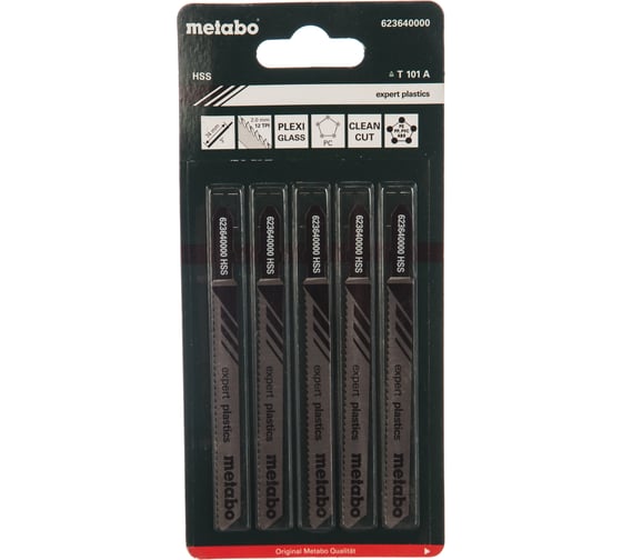 Пилки по оргстеклу и поликарбонату (74х2 мм, HSS, T101A, 5 шт.) Metabo 623640000