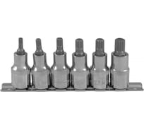 Набор насадок торцевых с вставками-битами SPLINE (1/2"DR, M5-M12, 6 шт.) Ombra 912706