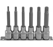 Набор насадок торцевых с вставками-битами SPLINE (1/2"DR, M5-M12, 100 мм, 6 шт.) Ombra 921706