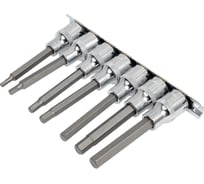 Набор насадок торцевых с 6-гранными вставками-битами (1/2"DR, H4-H10, 100 мм, 7 шт.) Ombra 921207