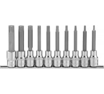 Набор насадок торцевых с вставками-битами TORX (1/2"DR, T20-T70, 100 мм, 10 шт.) Ombra 921910