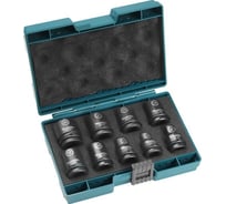 Набор ударных торцовых головок Impact Black 9 шт, 8, 10, 13, 16, 17, 18, 19, 21, 24 мм, 1/2" Makita E-16564
