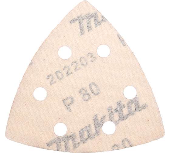 Бумага шлифовальная треугольная на липучке 94 мм, A80, 10 шт Makita D-58590