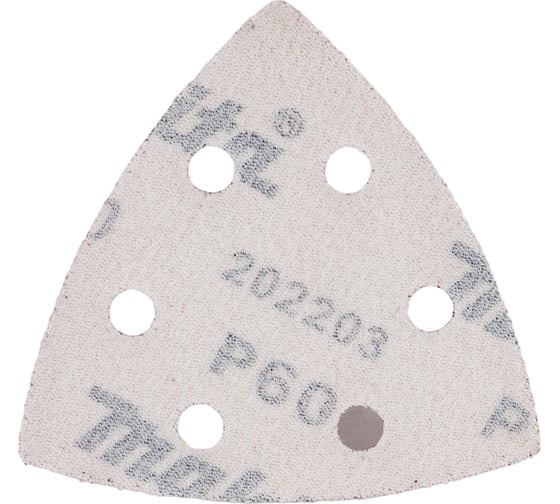 Бумага шлифовальная треугольная на липучке 94 мм, A60, 10 шт Makita D-58584