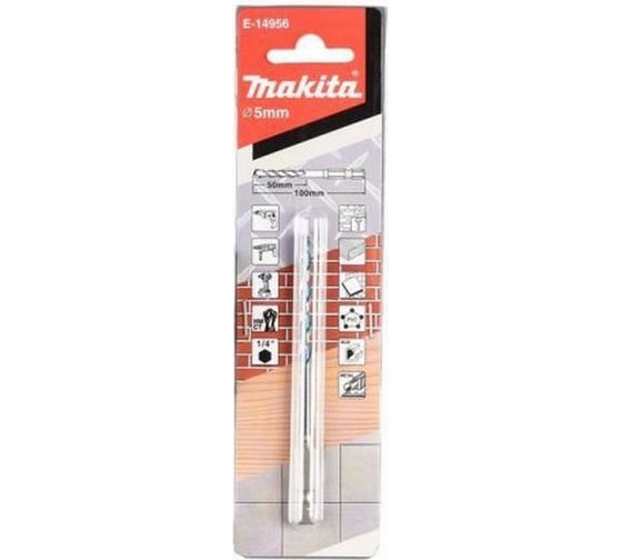 Сверло универсальное 5x50x100 мм, 1/4" Makita E-14956