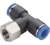 Фитинг цанговый тройник внутренняя резьба 1/4", диаметр 6 мм Pegas pneumatic 5504