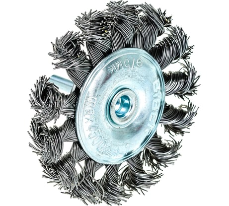 Щетка крацовка дисковая витая (75 мм) для дрели Biber 70993 тов-076227