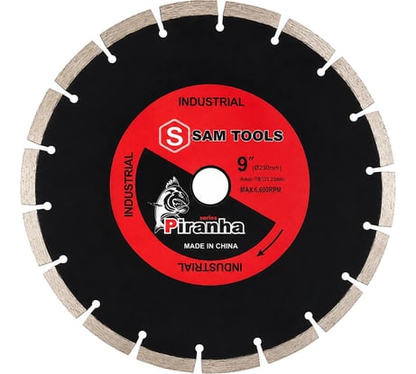 Алмазный диск SAMGRUPP по бетону сегментный 230x22,23 мм PIRANHA SAMC-018003230