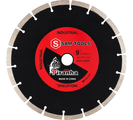 Алмазный диск SAMGRUPP по бетону сегментный 230x22,23 мм PIRANHA SAMC-018003230