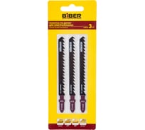 Пилка по дереву T144D (3 шт; 74 мм; 6TPI; быстрый рез) Biber 85281 тов-120524