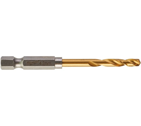 Сверло по металлу RedHEX HSS-G TiN (4.2х28х74 мм) Milwaukee 48894709 1