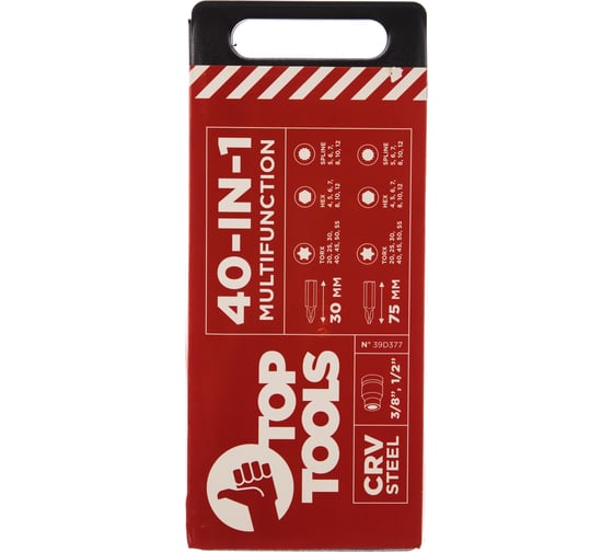 Набор шестигранных насадок Spline, Torx, 40 шт. Top Tools 39D377