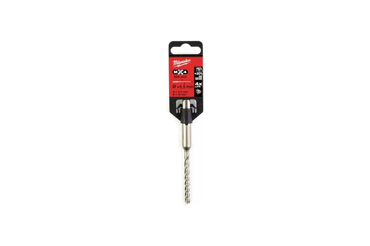 Бур SDS+ MX4, 5,5х115 мм Milwaukee 4932352009 - выгодная цена, отзывы ...
