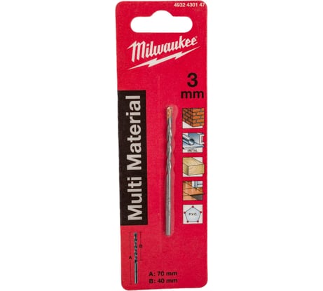 Сверло универсальное (3x40х70 мм) Milwaukee 4932430147