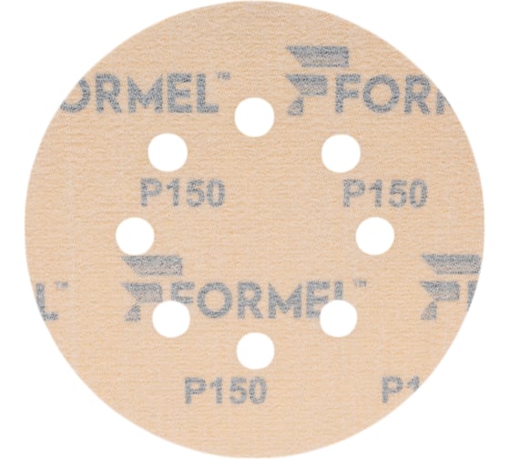 Круг шлифовальный DIAMOND 125 мм, 8 отв., P150, 100 шт FORMEL 81951120150